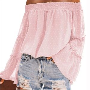 Pink Off Shoulder Blouse
